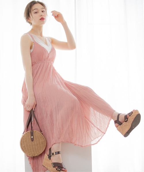 Heather(ヘザー)の「バッククロスワッシャーキャミワンピース 892421(ワンピース・レディース・ホワイト系その他/グレー系その他/ピンク系その他・FREE)」の9枚目の写真