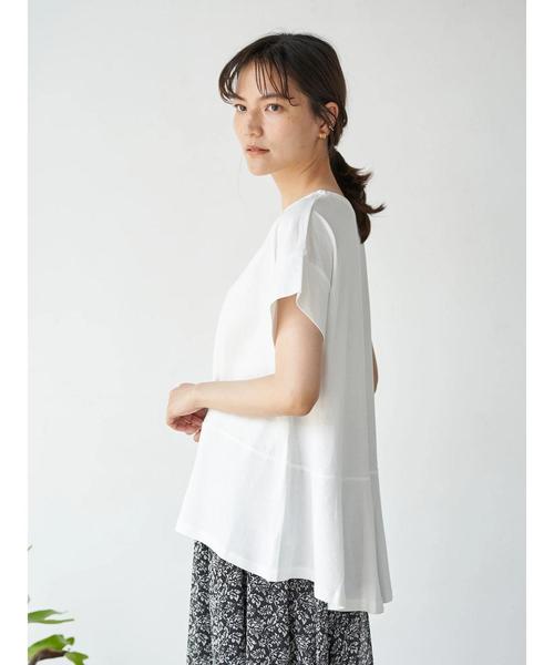 AMERICAN HOLIC(アメリカンホリック)の「裾イレヘム切り替えカットプルオーバー *(Tシャツ/カットソー・レディース・キャメル/ネイビー/オフホワイト/アイボリー/チャコールグレー・M/L)」の6枚目の写真