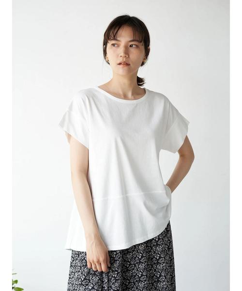 AMERICAN HOLIC(アメリカンホリック)の「裾イレヘム切り替えカットプルオーバー *(Tシャツ/カットソー・レディース・キャメル/ネイビー/オフホワイト/アイボリー/チャコールグレー・M/L)」の7枚目の写真