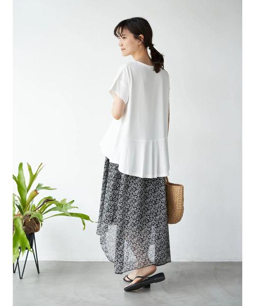 AMERICAN HOLIC(アメリカンホリック)の「裾イレヘム切り替えカットプルオーバー *(Tシャツ/カットソー・レディース・キャメル/ネイビー/オフホワイト/アイボリー/チャコールグレー・M/L)」の9枚目の写真