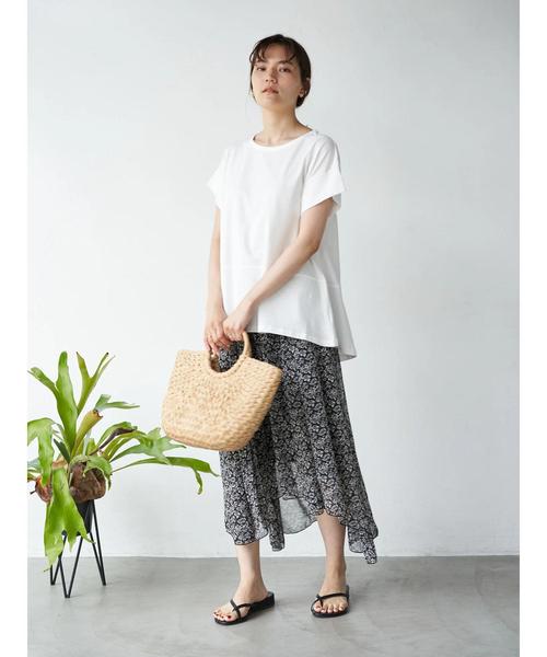 AMERICAN HOLIC(アメリカンホリック)の「裾イレヘム切り替えカットプルオーバー *(Tシャツ/カットソー・レディース・キャメル/ネイビー/オフホワイト/アイボリー/チャコールグレー・M/L)」の10枚目の写真