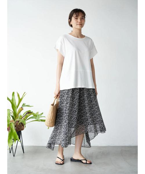 AMERICAN HOLIC(アメリカンホリック)の「裾イレヘム切り替えカットプルオーバー *(Tシャツ/カットソー・レディース・キャメル/ネイビー/オフホワイト/アイボリー/チャコールグレー・M/L)」の11枚目の写真