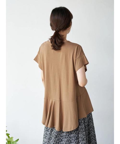 AMERICAN HOLIC(アメリカンホリック)の「裾イレヘム切り替えカットプルオーバー *(Tシャツ/カットソー・レディース・キャメル/ネイビー/オフホワイト/アイボリー/チャコールグレー・M/L)」の12枚目の写真