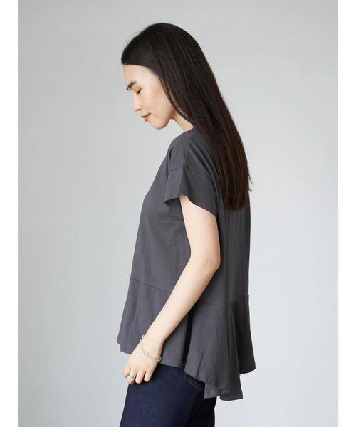 AMERICAN HOLIC(アメリカンホリック)の「裾イレヘム切り替えカットプルオーバー *(Tシャツ/カットソー・レディース・キャメル/ネイビー/オフホワイト/アイボリー/チャコールグレー・M/L)」の3枚目の写真