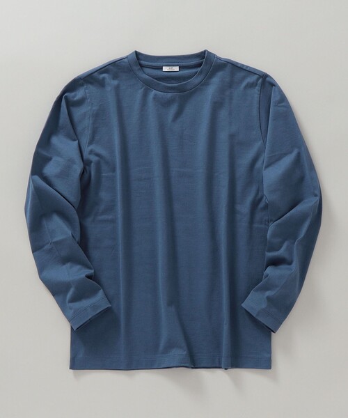 SHIPS（シップス）の「SHIPS: 抗菌・防臭 NANO-FINE(R) ハイゲージ クルーネック Tシャツ (ロンT)（Tシャツ/カットソー・メンズ・ホワイト/ブラック/グレー/ダークグレー/オリーブ/ネイビー/ライトブルー/ライトグレー/チャコールグレー・S/M/L/XL）」の9枚目の写真