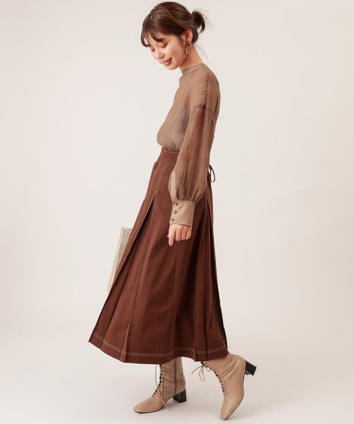 natural couture(ナチュラルクチュール)の「【WEB限定】マジョリカプリーツシアーシャツ(シャツ/ブラウス・レディース・オフホワイト/サックスブルー/ピンク/ミント/モカ・FREE)」の9枚目の写真