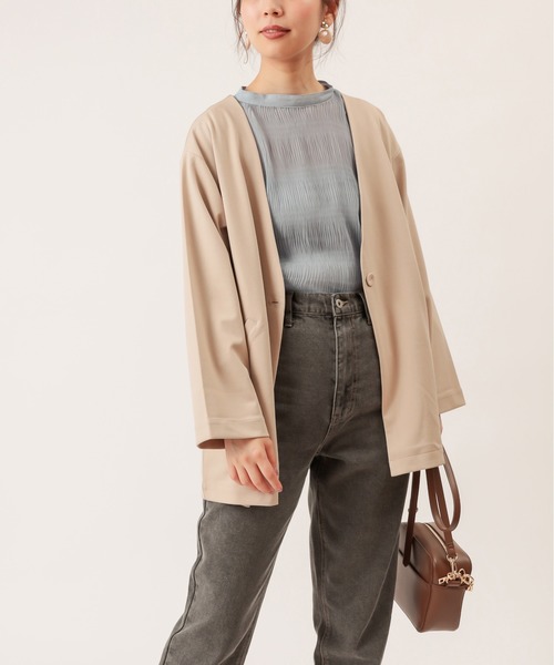 natural couture(ナチュラルクチュール)の「【WEB限定】マジョリカプリーツシアーシャツ(シャツ/ブラウス・レディース・オフホワイト/サックスブルー/ピンク/ミント/モカ・FREE)」の17枚目の写真