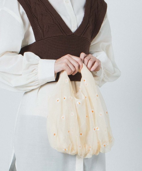 WEGO（ウィゴー）の「WEGO/マーガレットシースルートートバッグ（トートバッグ・レディース・サックスブルー/ピンク/イエロー・FREE）」の2枚目の写真