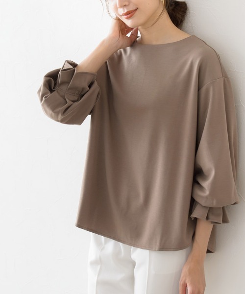 Pierrot(ピエロ)の「ポンチキャンディスリーブトップス(Tシャツ/カットソー・レディース・ブラック/モカ/グレイッシュベージュ・M/L)」の9枚目の写真
