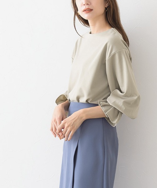 Pierrot(ピエロ)の「ポンチキャンディスリーブトップス(Tシャツ/カットソー・レディース・ブラック/モカ/グレイッシュベージュ・M/L)」の21枚目の写真