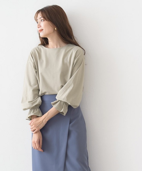 Pierrot(ピエロ)の「ポンチキャンディスリーブトップス(Tシャツ/カットソー・レディース・ブラック/モカ/グレイッシュベージュ・M/L)」の19枚目の写真