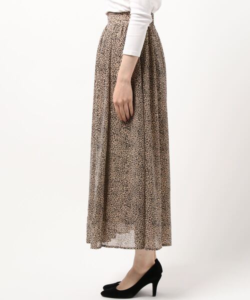 My shawty（ﾏｲｼｬｳﾃｨｰ）の「chiffon leopard long skirt（スカート・レディース・ブラック/ベージュ・FREE）」の7枚目の写真