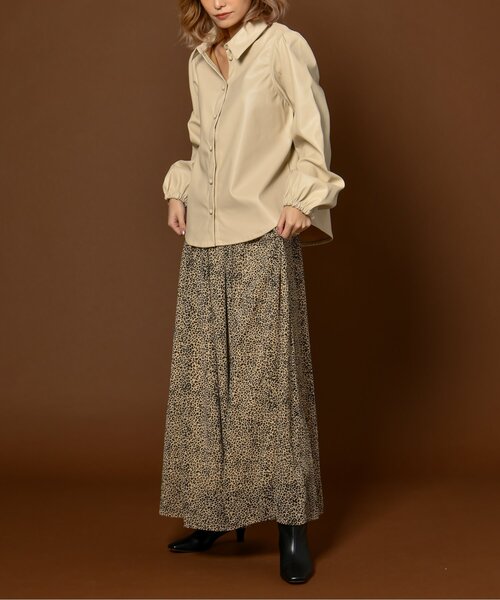 My shawty（ﾏｲｼｬｳﾃｨｰ）の「chiffon leopard long skirt（スカート・レディース・ブラック/ベージュ・FREE）」の12枚目の写真