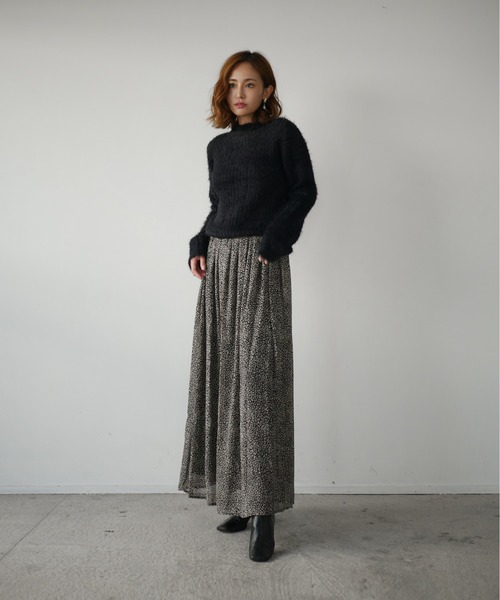 My shawty（ﾏｲｼｬｳﾃｨｰ）の「chiffon leopard long skirt（スカート・レディース・ブラック/ベージュ・FREE）」の19枚目の写真