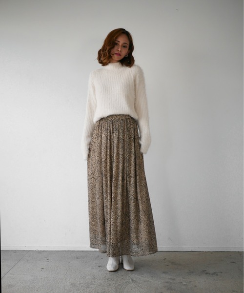 My shawty（ﾏｲｼｬｳﾃｨｰ）の「chiffon leopard long skirt（スカート・レディース・ブラック/ベージュ・FREE）」の17枚目の写真