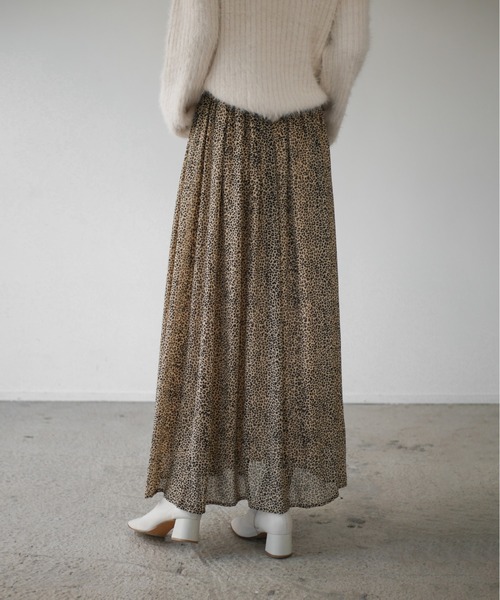 My shawty（ﾏｲｼｬｳﾃｨｰ）の「chiffon leopard long skirt（スカート・レディース・ブラック/ベージュ・FREE）」の15枚目の写真