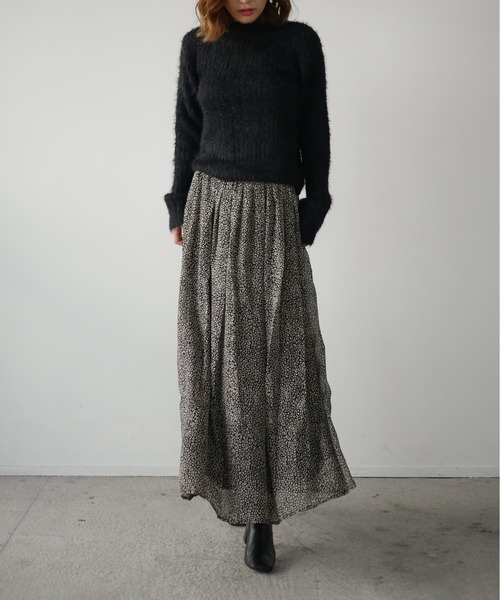 My shawty（ﾏｲｼｬｳﾃｨｰ）の「chiffon leopard long skirt（スカート・レディース・ブラック/ベージュ・FREE）」の21枚目の写真