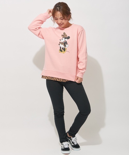 ディズニー スウェット 親子お揃い トップス 4651a スウェット Disney ディズニー のファッション ディズニー ヒョウ柄キャラクター トレーナー