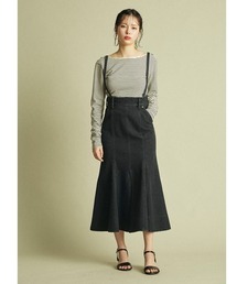 LILY BROWN | サスペンダー付きデニムスカート(スカート)