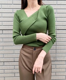 クロスデザインリブニット