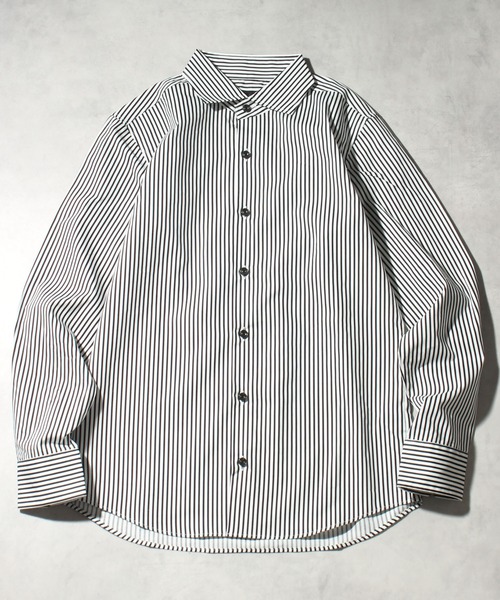 CORPUS SELECT(コーパストーキョー)の「【日本製/Made in Japan】ブロードワイドカラーロングスリーブシャツ(シャツ/ブラウス・メンズ・ブラック/ブラック系その他/ブラック系その他2/ホワイト/ワインレッド/ブルー系その他2/ネイビー/ロイヤルブルー/ブルー系その他/ピンク・LL/M/L)」の3枚目の写真