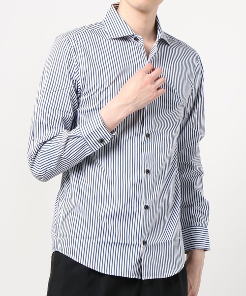 CORPUS SELECT(コーパストーキョー)の「【日本製/Made in Japan】ブロードワイドカラーロングスリーブシャツ(シャツ/ブラウス・メンズ・ブラック/ブラック系その他/ブラック系その他2/ホワイト/ワインレッド/ブルー系その他2/ネイビー/ロイヤルブルー/ブルー系その他/ピンク・LL/M/L)」の21枚目の写真