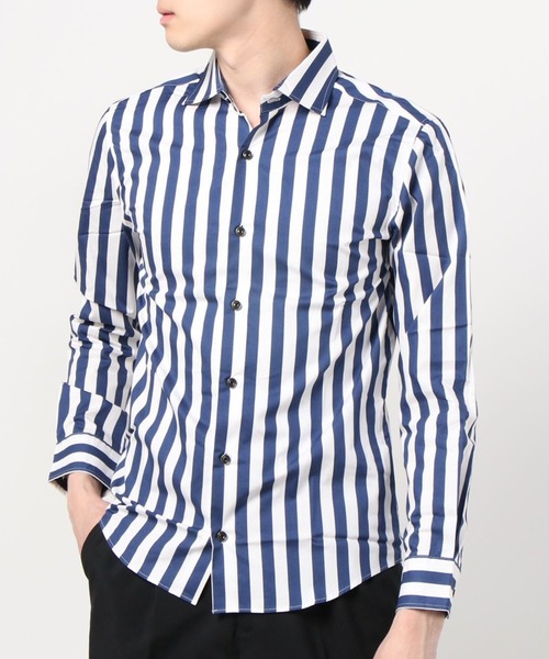 CORPUS SELECT(コーパストーキョー)の「【日本製/Made in Japan】ブロードワイドカラーロングスリーブシャツ(シャツ/ブラウス・メンズ・ブラック/ブラック系その他/ブラック系その他2/ホワイト/ワインレッド/ブルー系その他2/ネイビー/ロイヤルブルー/ブルー系その他/ピンク・LL/M/L)」の17枚目の写真