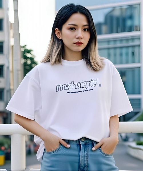 MAHAGRID(マハグリッド)の「『mahagrid/マハグリッド』THIRD LOGO TEE/サードロゴ 半袖Tシャツ(Tシャツ/カットソー・レディース・ホワイト/チャコールグレー/ライトブルー/ブラック/パープル/ネイビー/ブルー/アイボリー/レッド・S/M/L/XL)」の15枚目の写真