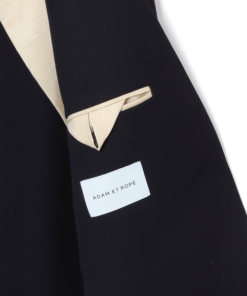 ADAM ET ROPE'（アダムエロペ）の「【セットアップ対応】ツイルノーカラージャケット（ノーカラージャケット・レディース・ネイビー/サックスブルー・36/38）」の4枚目の写真