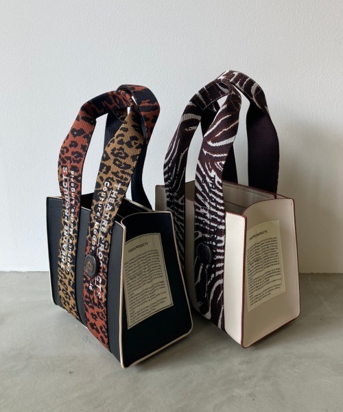THEATRE PRODUCTS（シアタープロダクツ）の「FAKE LEATHER ANIMAL JACQUARD BAG（ハンドバッグ・レディース・ブラック/アイボリー・FREE）」の8枚目の写真
