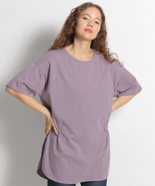 niko and...（ニコアンド）の「トルココットンラウンドテールTシャツ（Tシャツ/カットソー・レディース・ホワイト/ブラック/ベージュ/パープル/オフホワイト・MEDIUM/LARGE）」の5枚目の写真