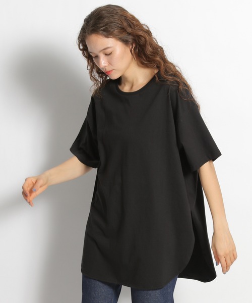 niko and...（ニコアンド）の「トルココットンラウンドテールTシャツ（Tシャツ/カットソー・レディース・ホワイト/ブラック/ベージュ/パープル/オフホワイト・MEDIUM/LARGE）」の3枚目の写真