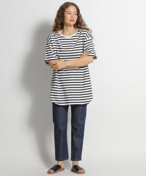 niko and...（ニコアンド）の「トルココットンラウンドテールTシャツ（Tシャツ/カットソー・レディース・ホワイト/ブラック/ベージュ/パープル/オフホワイト・MEDIUM/LARGE）」の22枚目の写真