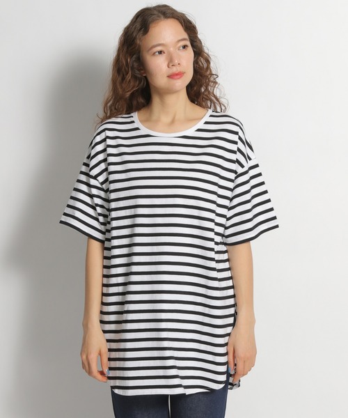 niko and...（ニコアンド）の「トルココットンラウンドテールTシャツ（Tシャツ/カットソー・レディース・ホワイト/ブラック/ベージュ/パープル/オフホワイト・MEDIUM/LARGE）」の14枚目の写真