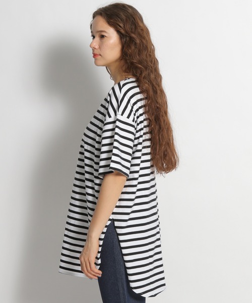 niko and...（ニコアンド）の「トルココットンラウンドテールTシャツ（Tシャツ/カットソー・レディース・ホワイト/ブラック/ベージュ/パープル/オフホワイト・MEDIUM/LARGE）」の8枚目の写真