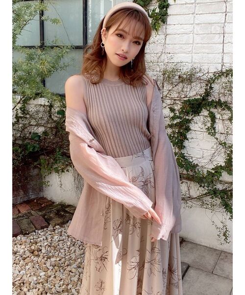 RESEXXY（リゼクシー）の「ゴールドボタンシアーシャツ（シャツ/ブラウス・レディース・モカ/ブルー/ホワイト・FREE）」の15枚目の写真