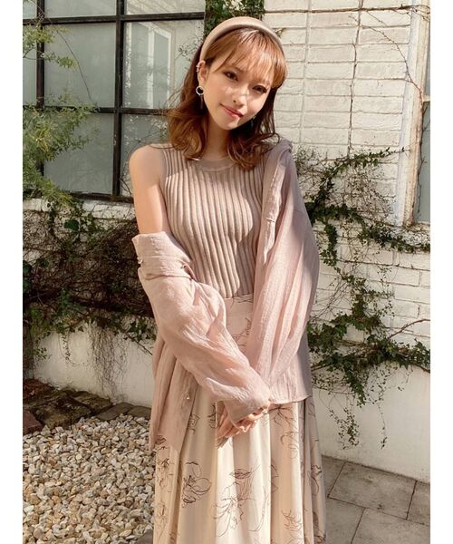 RESEXXY（リゼクシー）の「ゴールドボタンシアーシャツ（シャツ/ブラウス・レディース・モカ/ブルー/ホワイト・FREE）」の16枚目の写真