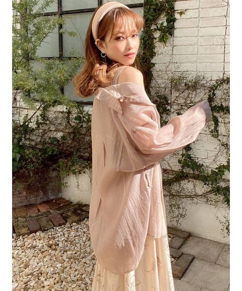 RESEXXY（リゼクシー）の「ゴールドボタンシアーシャツ（シャツ/ブラウス・レディース・モカ/ブルー/ホワイト・FREE）」の17枚目の写真