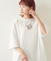 【timecapsule】「四角い思い出」プリント半袖ビッグTシャツ