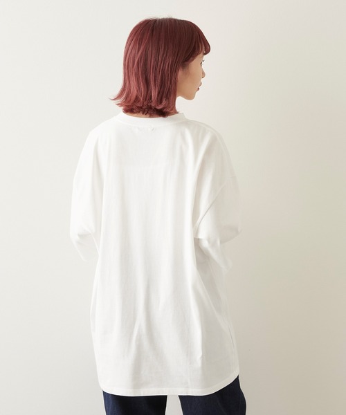 timecapsule(タイムカプセル)の「【timecapsule】「四角い思い出」プリント半袖ビッグTシャツ(Tシャツ/カットソー・レディース・ホワイト/ミント/モカ/ライトベージュ・FREE)」の13枚目の写真
