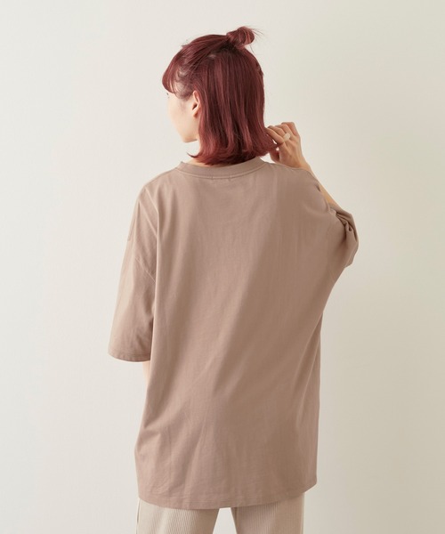 timecapsule(タイムカプセル)の「【timecapsule】「四角い思い出」プリント半袖ビッグTシャツ(Tシャツ/カットソー・レディース・ホワイト/ミント/モカ/ライトベージュ・FREE)」の22枚目の写真
