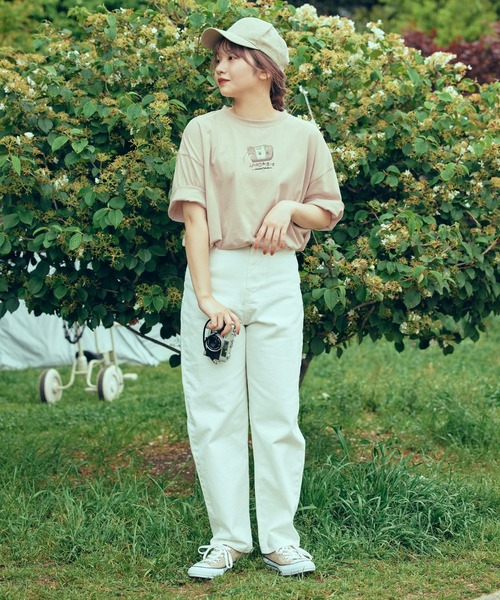 timecapsule(タイムカプセル)の「【timecapsule】「四角い思い出」プリント半袖ビッグTシャツ(Tシャツ/カットソー・レディース・ホワイト/ミント/モカ/ライトベージュ・FREE)」の20枚目の写真