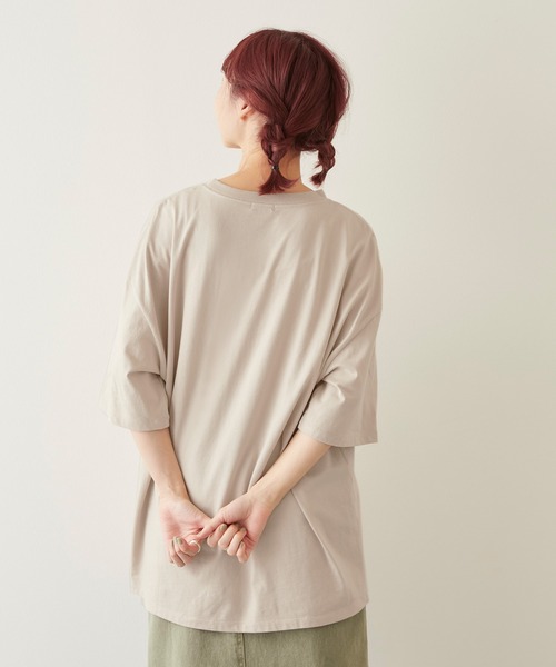 timecapsule(タイムカプセル)の「【timecapsule】「四角い思い出」プリント半袖ビッグTシャツ(Tシャツ/カットソー・レディース・ホワイト/ミント/モカ/ライトベージュ・FREE)」の14枚目の写真