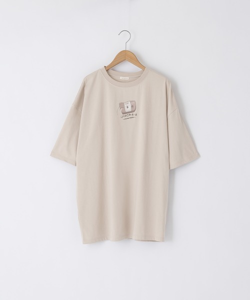 timecapsule(タイムカプセル)の「【timecapsule】「四角い思い出」プリント半袖ビッグTシャツ(Tシャツ/カットソー・レディース・ホワイト/ミント/モカ/ライトベージュ・FREE)」の18枚目の写真