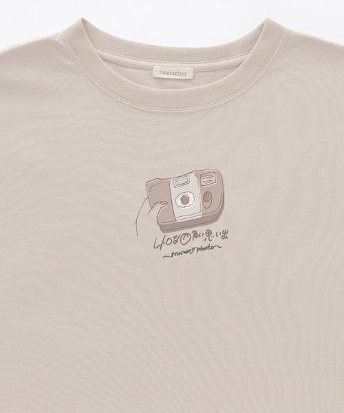 timecapsule(タイムカプセル)の「【timecapsule】「四角い思い出」プリント半袖ビッグTシャツ(Tシャツ/カットソー・レディース・ホワイト/ミント/モカ/ライトベージュ・FREE)」の12枚目の写真