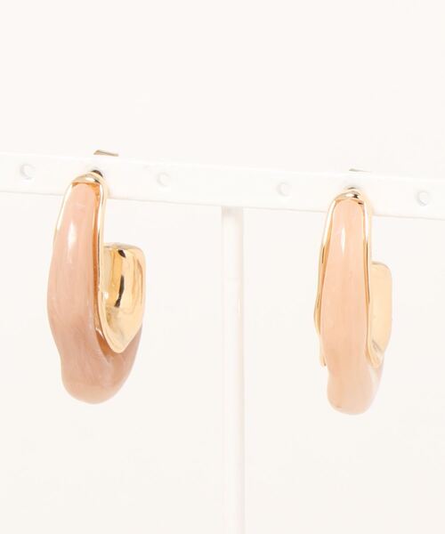 Shirmie(シェルミー)の「【Shirmie】ストーンモチーフサークルピアス(ピアス(両耳用)・レディース・グレー系その他/ブラウン系その他/クリア/ブラウン/ピンク/ホワイト系その他/アイボリー/グレー/ワイン/ブラック/マスタード・FREE)」の9枚目の写真