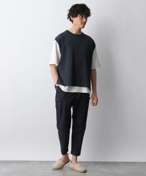 GLOBAL WORK（グローバルワーク）の「抗菌リネン混ニットベスト/940044（ベスト・メンズ・ダークグレー/ホワイト・MEDIUM/LARGE）」の7枚目の写真