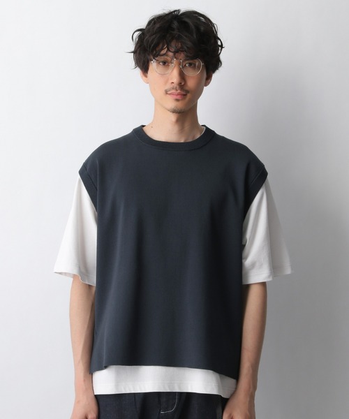 GLOBAL WORK（グローバルワーク）の「抗菌リネン混ニットベスト/940044（ベスト・メンズ・ダークグレー/ホワイト・MEDIUM/LARGE）」の10枚目の写真