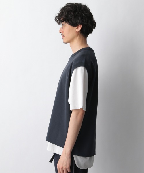 GLOBAL WORK（グローバルワーク）の「抗菌リネン混ニットベスト/940044（ベスト・メンズ・ダークグレー/ホワイト・MEDIUM/LARGE）」の4枚目の写真