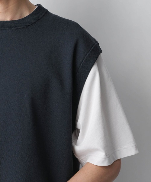 GLOBAL WORK（グローバルワーク）の「抗菌リネン混ニットベスト/940044（ベスト・メンズ・ダークグレー/ホワイト・MEDIUM/LARGE）」の6枚目の写真